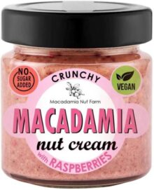 Masło krem z makadamii crunchy z malinami 180 g