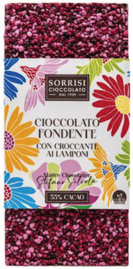 Czekolada ciemna 55% z chrupkami malinowymi 80 g